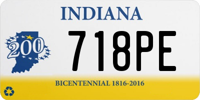 IN license plate 718PE