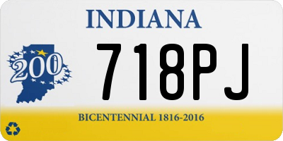 IN license plate 718PJ