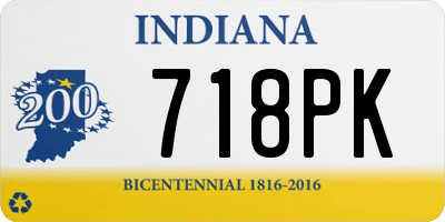 IN license plate 718PK