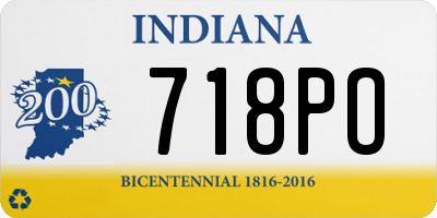 IN license plate 718PO