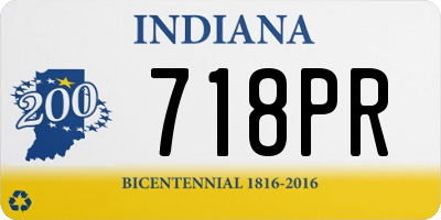 IN license plate 718PR