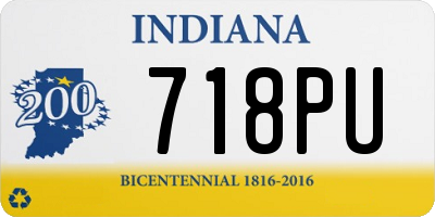 IN license plate 718PU