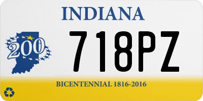 IN license plate 718PZ