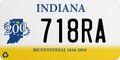 IN license plate 718RA