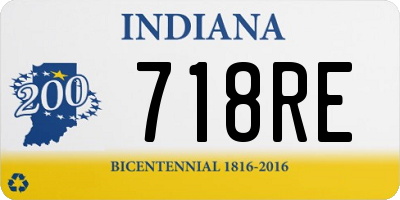 IN license plate 718RE