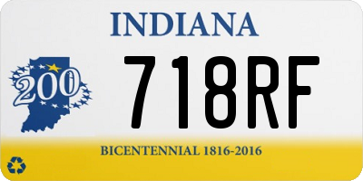 IN license plate 718RF