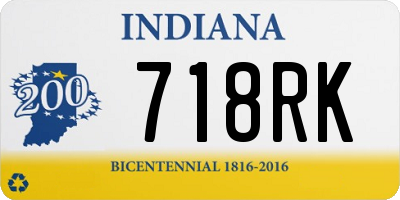 IN license plate 718RK