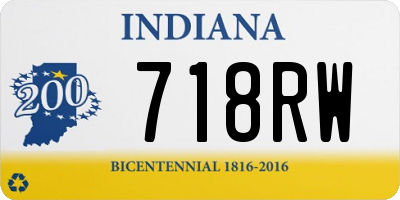 IN license plate 718RW