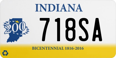 IN license plate 718SA