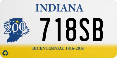 IN license plate 718SB