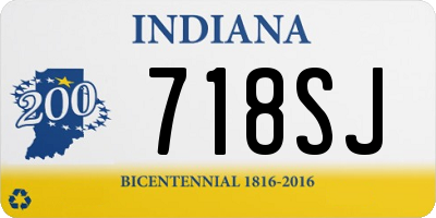 IN license plate 718SJ