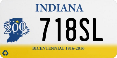 IN license plate 718SL