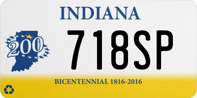 IN license plate 718SP