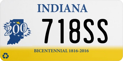 IN license plate 718SS