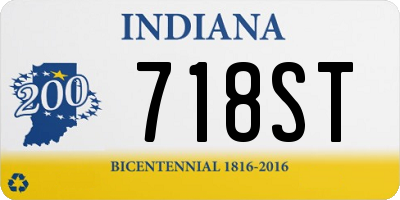 IN license plate 718ST