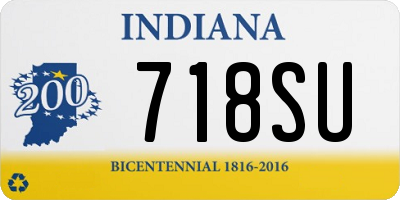 IN license plate 718SU