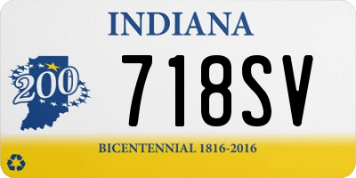 IN license plate 718SV