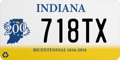 IN license plate 718TX