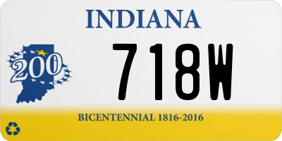 IN license plate 718W