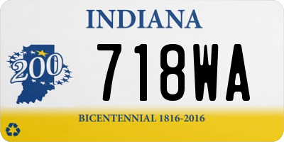 IN license plate 718WA