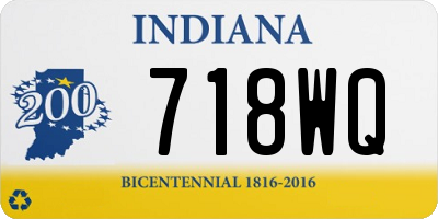 IN license plate 718WQ