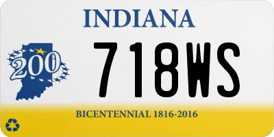IN license plate 718WS