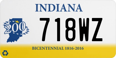 IN license plate 718WZ