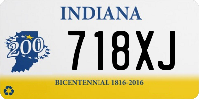 IN license plate 718XJ