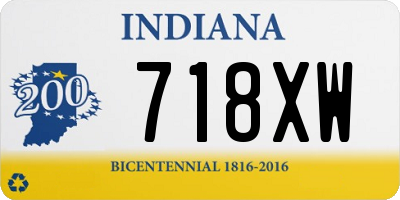 IN license plate 718XW