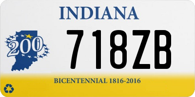 IN license plate 718ZB