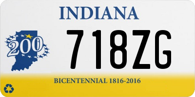 IN license plate 718ZG