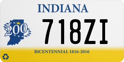 IN license plate 718ZI