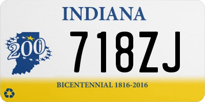 IN license plate 718ZJ