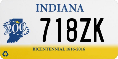 IN license plate 718ZK