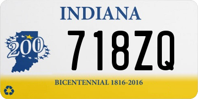 IN license plate 718ZQ