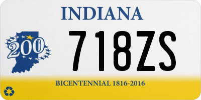 IN license plate 718ZS