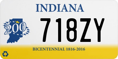 IN license plate 718ZY