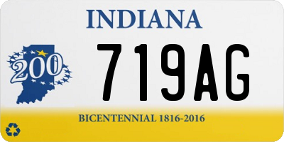 IN license plate 719AG