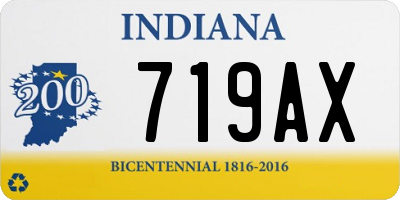 IN license plate 719AX