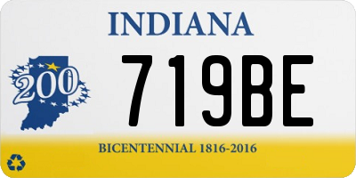 IN license plate 719BE