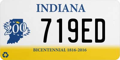 IN license plate 719ED