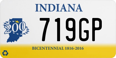 IN license plate 719GP