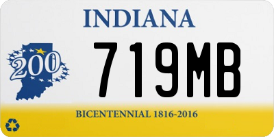 IN license plate 719MB