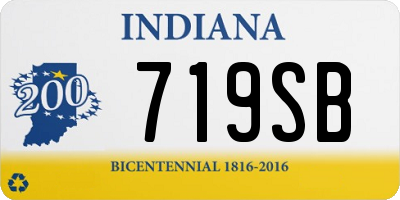 IN license plate 719SB