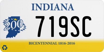 IN license plate 719SC