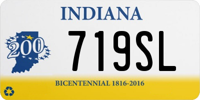 IN license plate 719SL