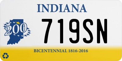 IN license plate 719SN