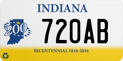 IN license plate 720AB