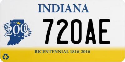 IN license plate 720AE