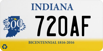 IN license plate 720AF